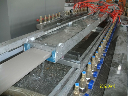 High Automation Plastic Profile Extrusion Line , Conical Twin-Screw Extrusion Machine